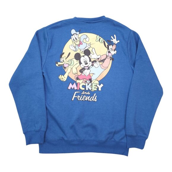 Disney Mickey & Friends Blue Crewneck Sweatshirt M 60% Cotton 40% Polyester - Picture 6 of 7